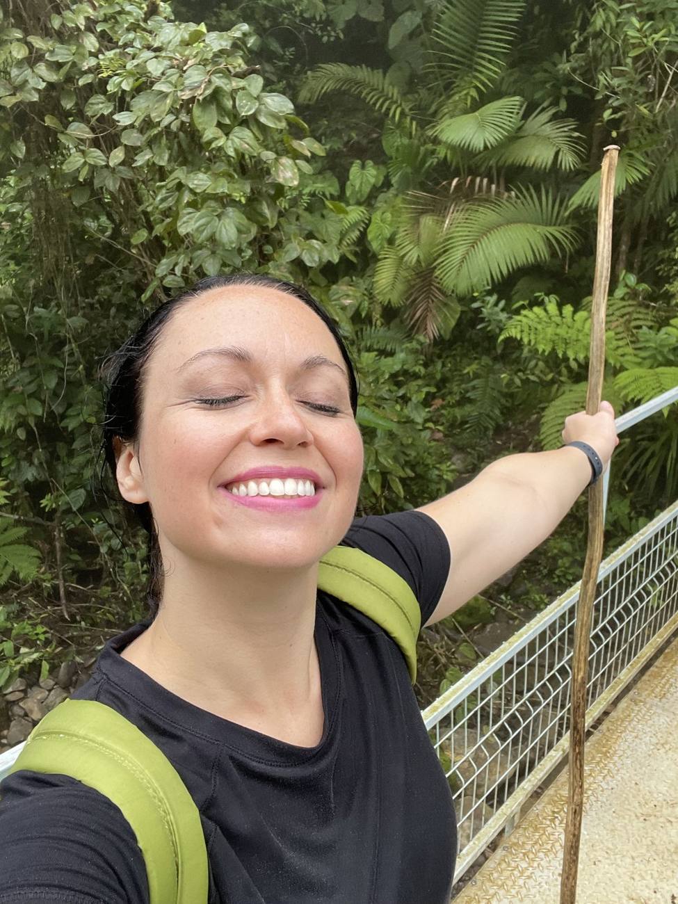 Amanda mid-adventure in Costa Rica